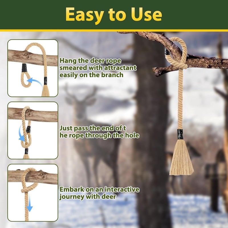 MJZ Deer Scent Rope,31 Inch Mock Scrape Rope Hanging Anywhere, Cotton Highly Absorbent Scent Rope for Deer Hunting Accessories - Image 2